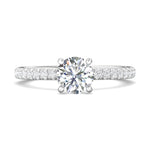 Platinum White Micropave Engagement Ring from the Micropave collection - DERM94XS_PlatW_Rd_6.5_Prm_H-I_SI1