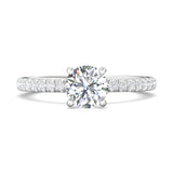 Platinum White Micropave Engagement Ring from the Micropave collection - DERM94XS_PlatW_Rd_6.5_Prm_H-I_SI1