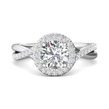 18K Gold White Split Shank Engagement Ring from the Split Shank collection - DERMH13R_18KW_RdH_7.0_Prm_H-I_SI1
