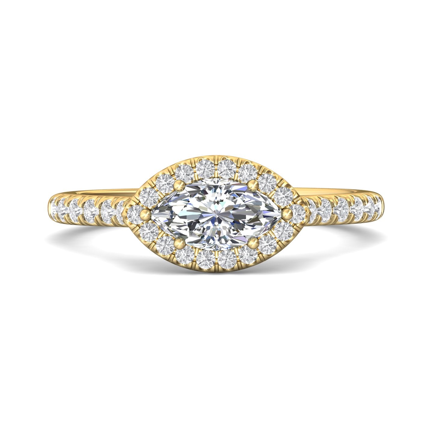14K Gold Yellow Micropave Halo Engagement Ring from the Micropave Halo collection - DERMH76R_14KY_MqH_8.5X4.5_Prm_H-I_SI1