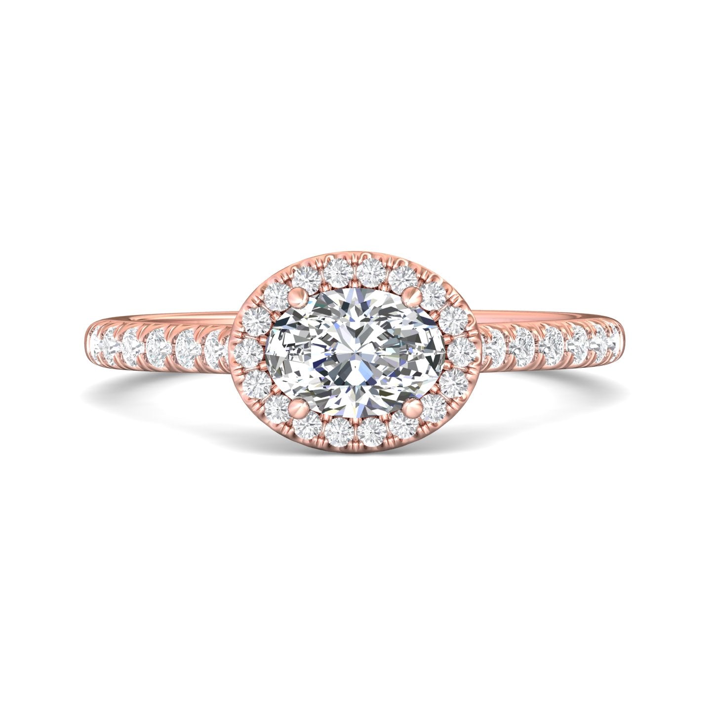 18K Gold Pink Micropave Halo Engagement Ring from the Micropave Halo collection - DERMH76R_18KP_OvH_7X5_Prm_H-I_SI1
