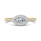 18K Gold White/Yellow Micropave Halo Engagement Ring from the Micropave Halo collection - DERMH76R_18KWY_MqH_8.5X4.5_Prm_H-I_SI1