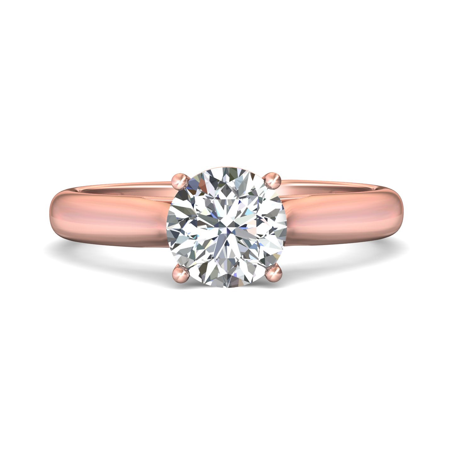 18K Gold Pink Solitaire Engagement Ring from the Solitaire collection - DERS01-2.6_18KP_Rd_7.0_Std_NA_NA