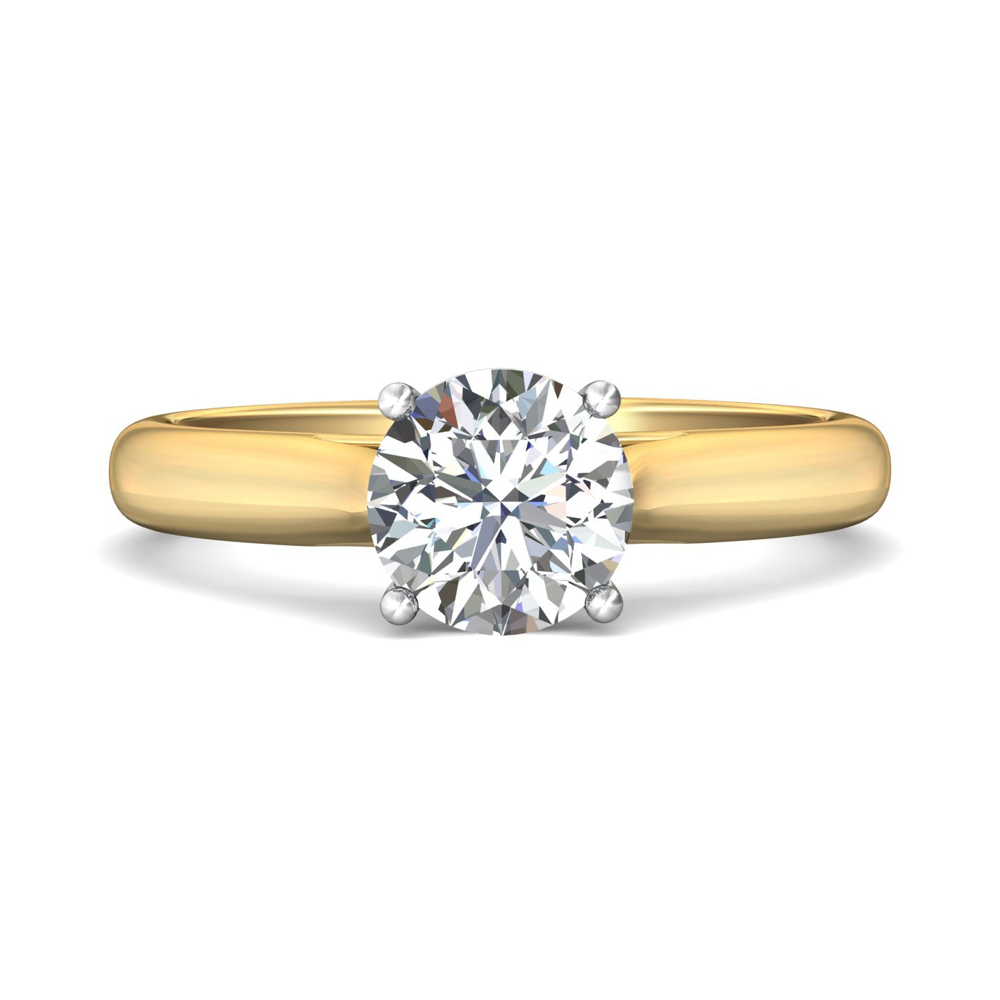 18K Gold White/Yellow Solitaire Engagement Ring from the Solitaire collection - DERS01-2.6_18KWY_Rd_7.0_Std_NA_NA