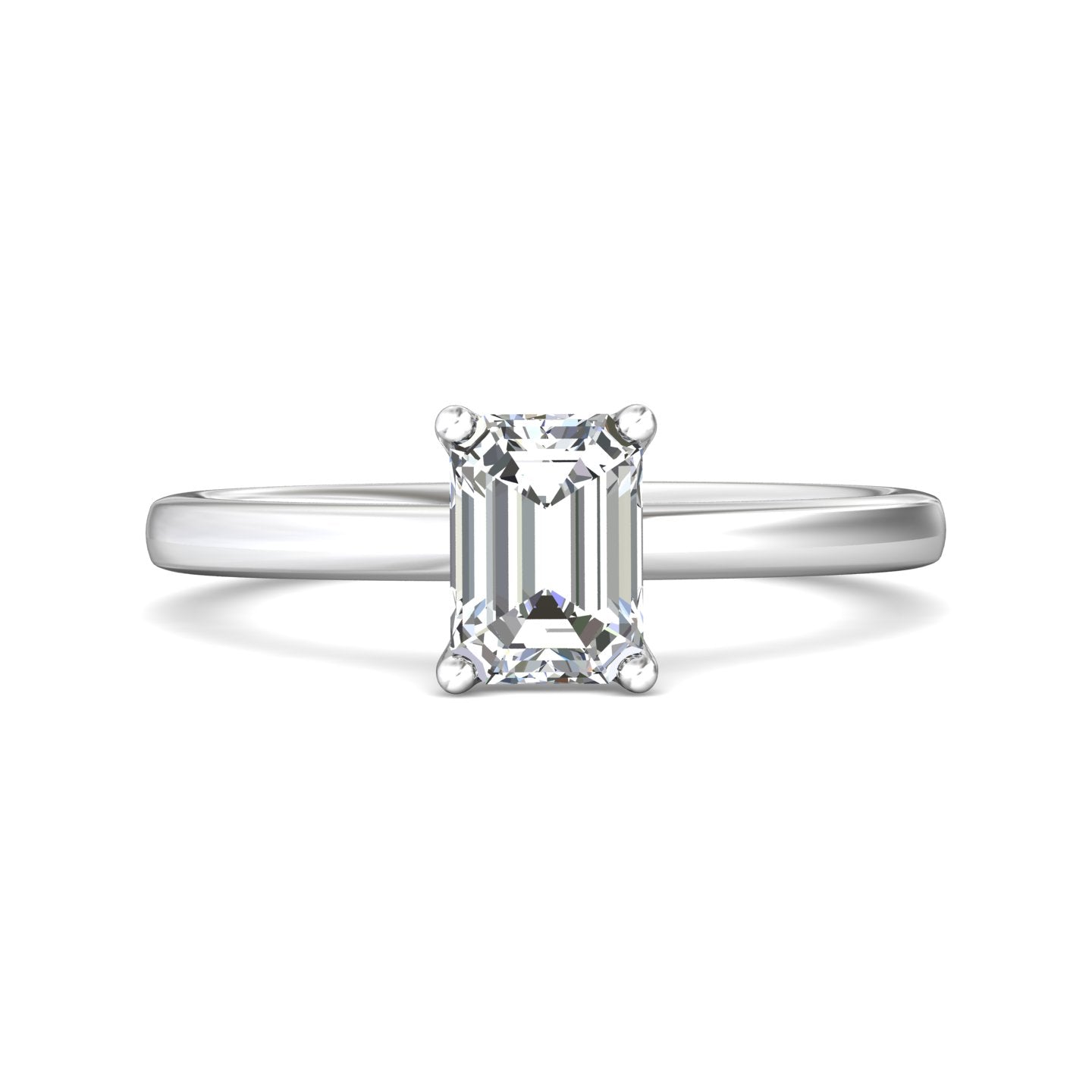 18K Gold White Solitaire Engagement Ring from the Solitaire collection - DERS23XS_18KW_Em_7X5_Std_NA_NA
