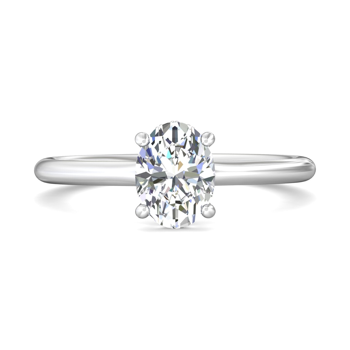 14K Gold White Solitaire Engagement Ring from the Solitaire collection - DERS31XS_14KW_Ov_8X6_Prm_H-I_SI1
