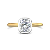 18K Gold White/Yellow Solitaire Engagement Ring from the Solitaire collection - DERS32XS_18KWY__Std_NA_NA