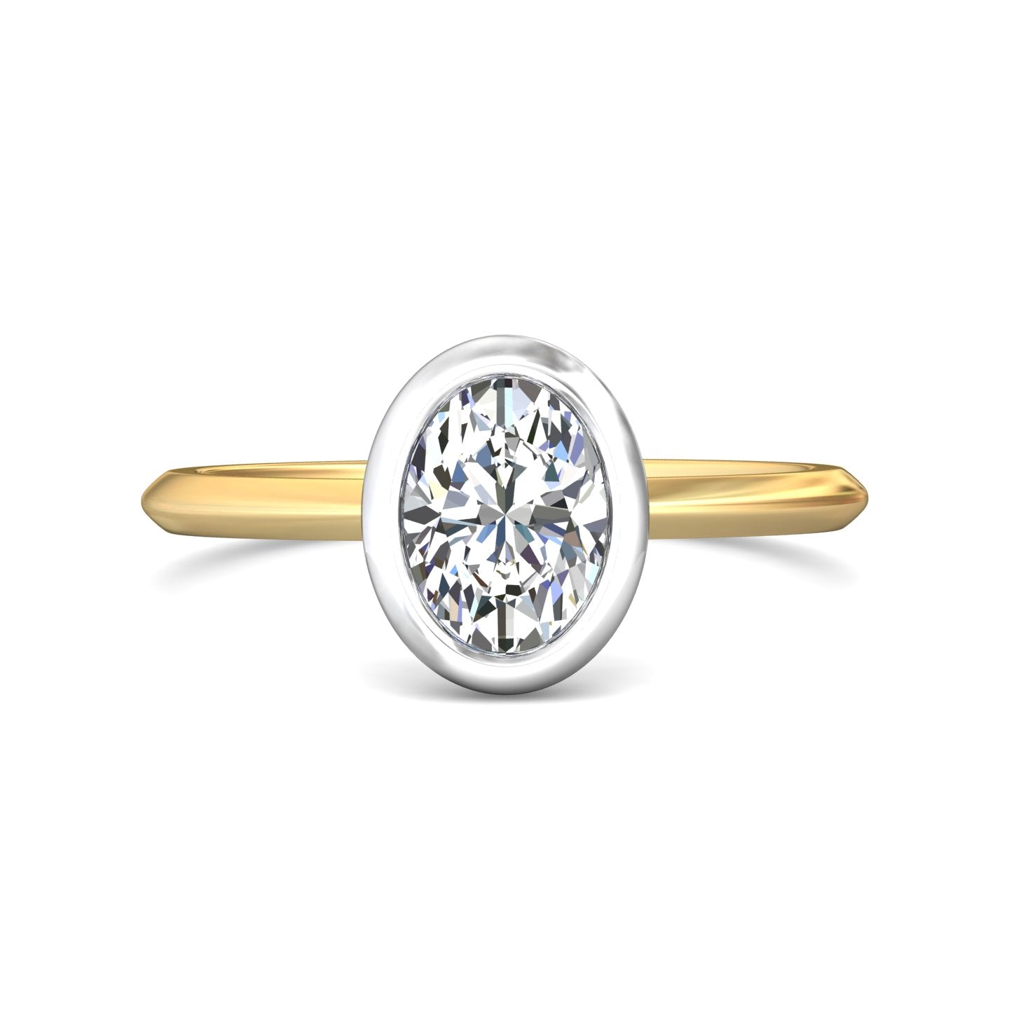 18K Gold White/Yellow Solitaire Engagement Ring from the Solitaire collection - DERS32XS_18KWY_Ov_8X6_Std_NA_NA