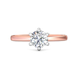 18K Gold White/Pink Solitaire Engagement Ring from the Solitaire collection - DERS37XSR_18KWP_Rd_6.5_Prm_H-I_SI1