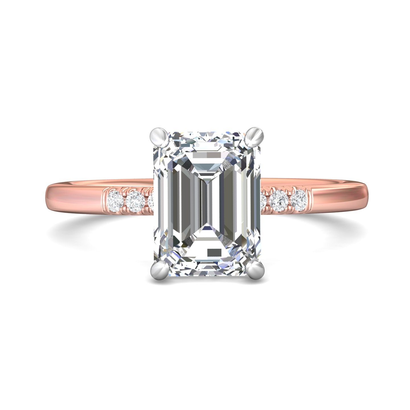 18K Gold White/Pink Solitaire Engagement Ring from the Solitaire collection - DERS39SR_18KWP_Em_9.5X7.0_Prm_H-I_SI1