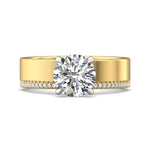 14K Gold/Platinum Yellow/White Solitaire Engagement Ring from the Solitaire collection - DERS43MR_14KYPL_Rd_8.0_Prm_H-I_SI1