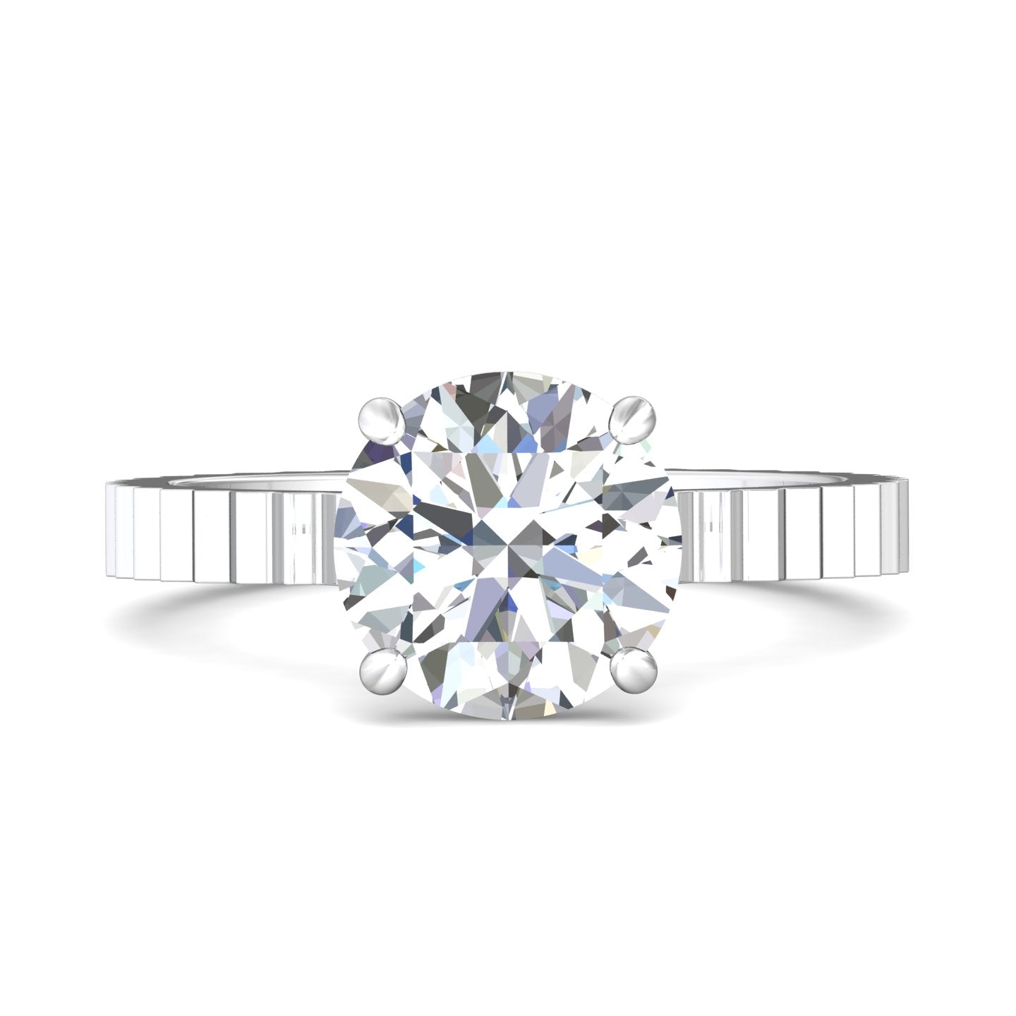 14K Gold White Solitaire Engagement Ring from the Solitaire collection - DERS44XS_14KW_Rd_8.5_Std_NA_NA