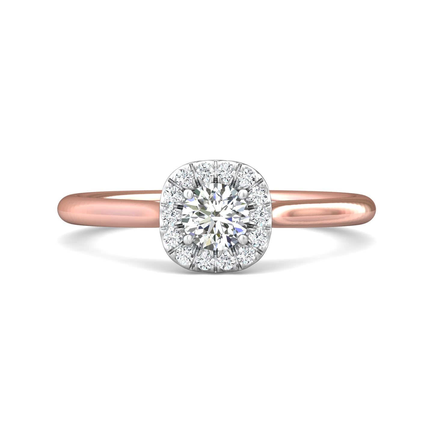 18K Gold White/Pink Solitaire Engagement Ring from the Solitaire collection - DERSH01XXSR_18KWP_CuHRd_4.4_Prm_H-I_SI1
