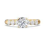 14K Gold Yellow Channel/Shared Prong Engagement Ring from the Channel/Shared Prong collection - DERSP02AS_14KY_Rd_6.5_Prm_H-I_SI1
