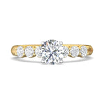 14K Gold Yellow/White Channel/Shared Prong Engagement Ring from the Channel/Shared Prong collection - DERSP02AS_14KYW_Rd_6.5_Prm_H-I_SI1