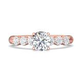18K Gold Pink Channel/Shared Prong Engagement Ring from the Channel/Shared Prong collection - DERSP02AS_18KP_Rd_6.5_Prm_H-I_SI1