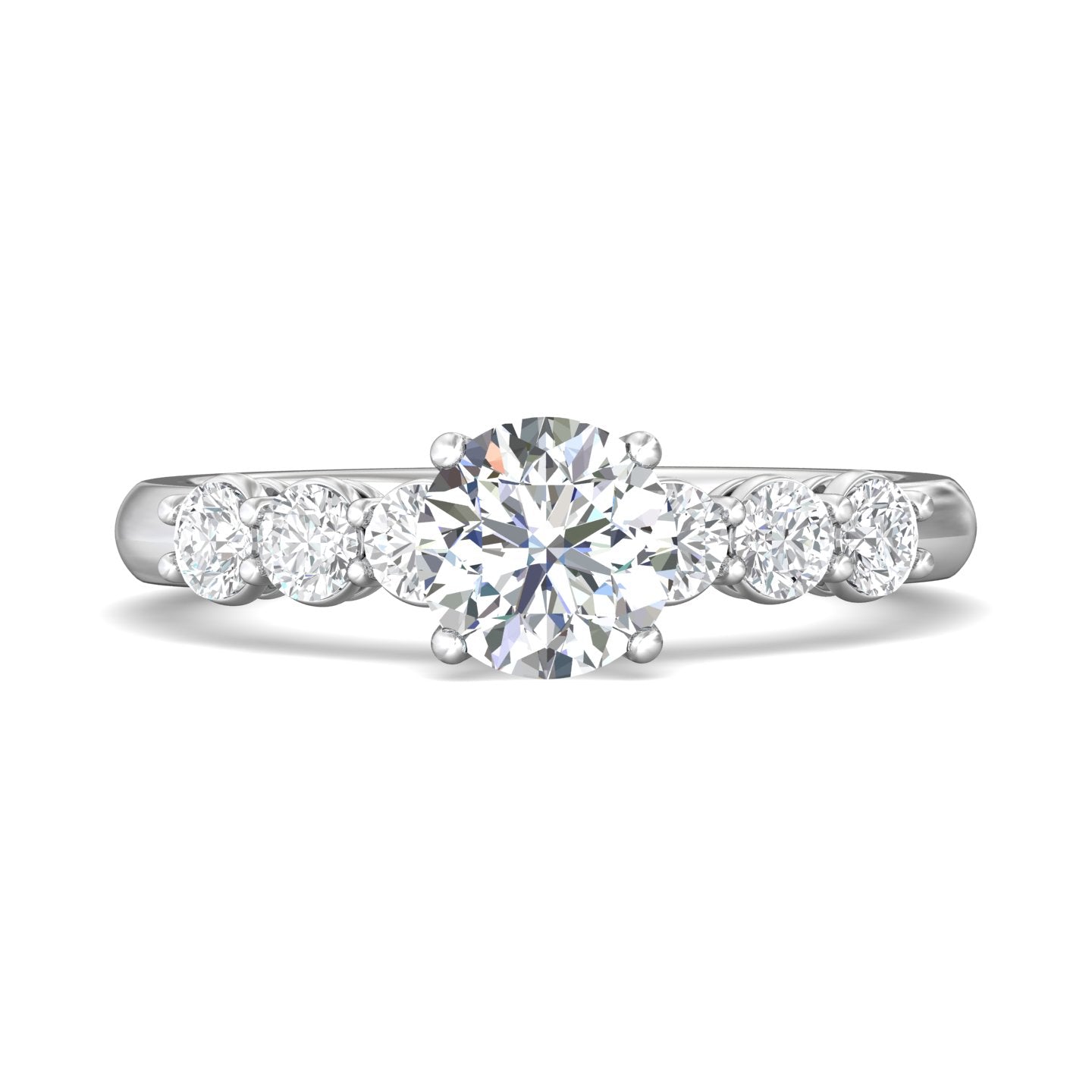 Platinum White Channel/Shared Prong Engagement Ring from the Channel/Shared Prong collection - DERSP02AS_PlatW_Rd_6.5_Prm_H-I_SI1