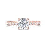 14K Gold Pink Channel/Shared Prong Engagement Ring from the Channel/Shared Prong collection - DERSP9R-.35_14KP_Rd_6.5_Prm_H-I_SI1