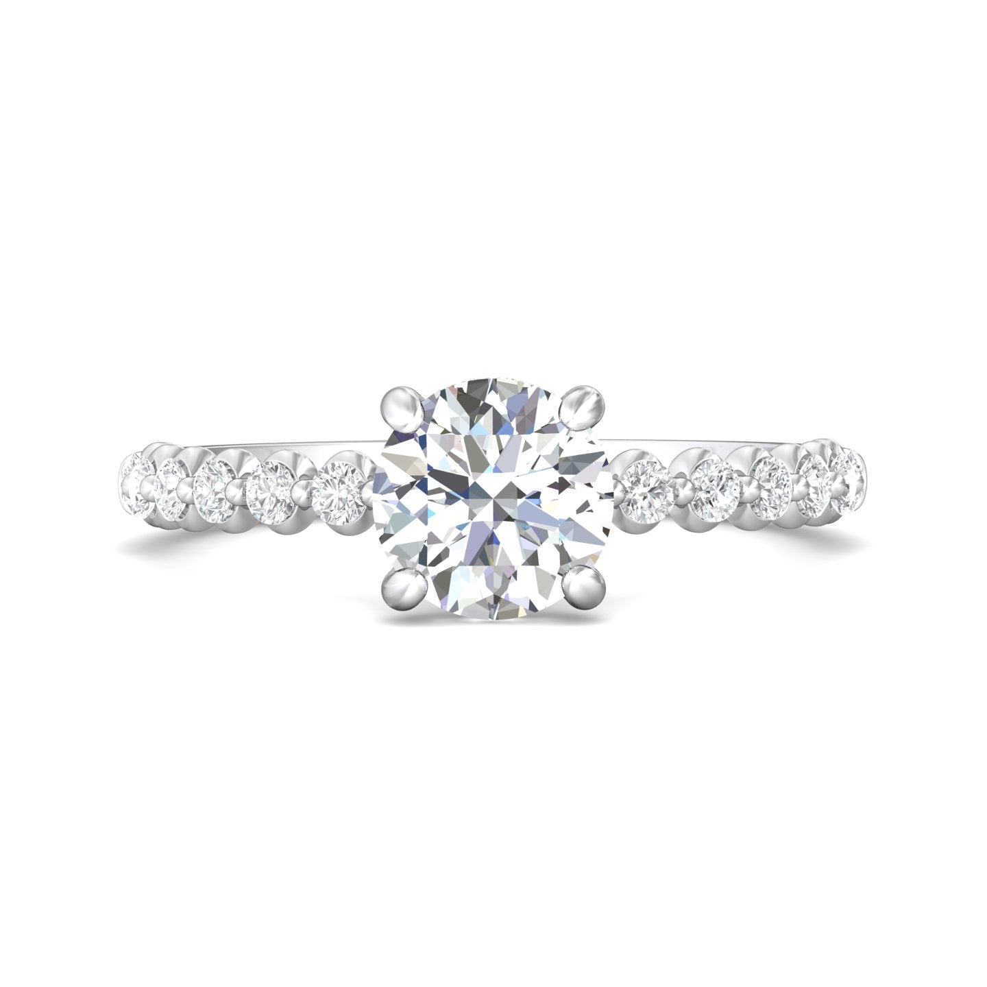 14K Gold White Channel/Shared Prong Engagement Ring from the Channel/Shared Prong collection - DERSP9R-.35_14KW_Rd_6.5_Prm_H-I_SI1