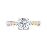 14K Gold Yellow/White Channel/Shared Prong Engagement Ring from the Channel/Shared Prong collection - DERSP9R-.35_14KYW_Rd_6.5_Prm_H-I_SI1
