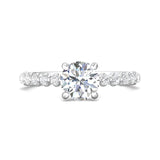 18K Gold White Channel/Shared Prong Engagement Ring from the Channel/Shared Prong collection - DERSP9R-.35_18KW_Rd_6.5_Prm_H-I_SI1