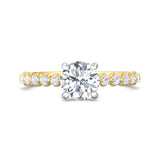 18K Gold White/Yellow Channel/Shared Prong Engagement Ring from the Channel/Shared Prong collection - DERSP9R-.35_18KWY_Rd_6.5_Prm_H-I_SI1