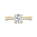 18K Gold Yellow Channel/Shared Prong Engagement Ring from the Channel/Shared Prong collection - DERSP9R-.35_18KY_Rd_6.5_Prm_H-I_SI1