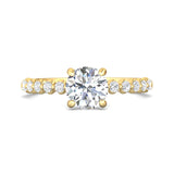 18K Gold Yellow Channel/Shared Prong Engagement Ring from the Channel/Shared Prong collection - DERSP9R-.35_18KY_Rd_6.5_Prm_H-I_SI1