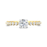 18K Gold/Platinum Yellow/White Channel/Shared Prong Engagement Ring from the Channel/Shared Prong collection - DERSP9R-.35_18KYPL_Rd_5_Prm_H-I_SI1