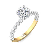 18K Gold/Platinum Yellow/White Channel/Shared Prong Engagement Ring from the Channel/Shared Prong collection - DERSP9R-.35_18KYPL_Rd_7.0_Prm_H-I_SI1