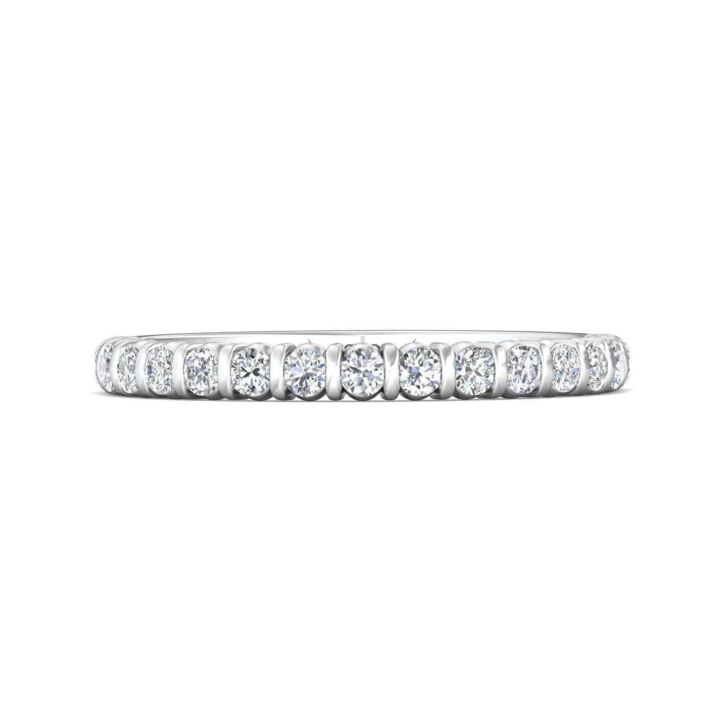 Channel/Shared Prong Wedding Band from the Channel/Shared Prong collection