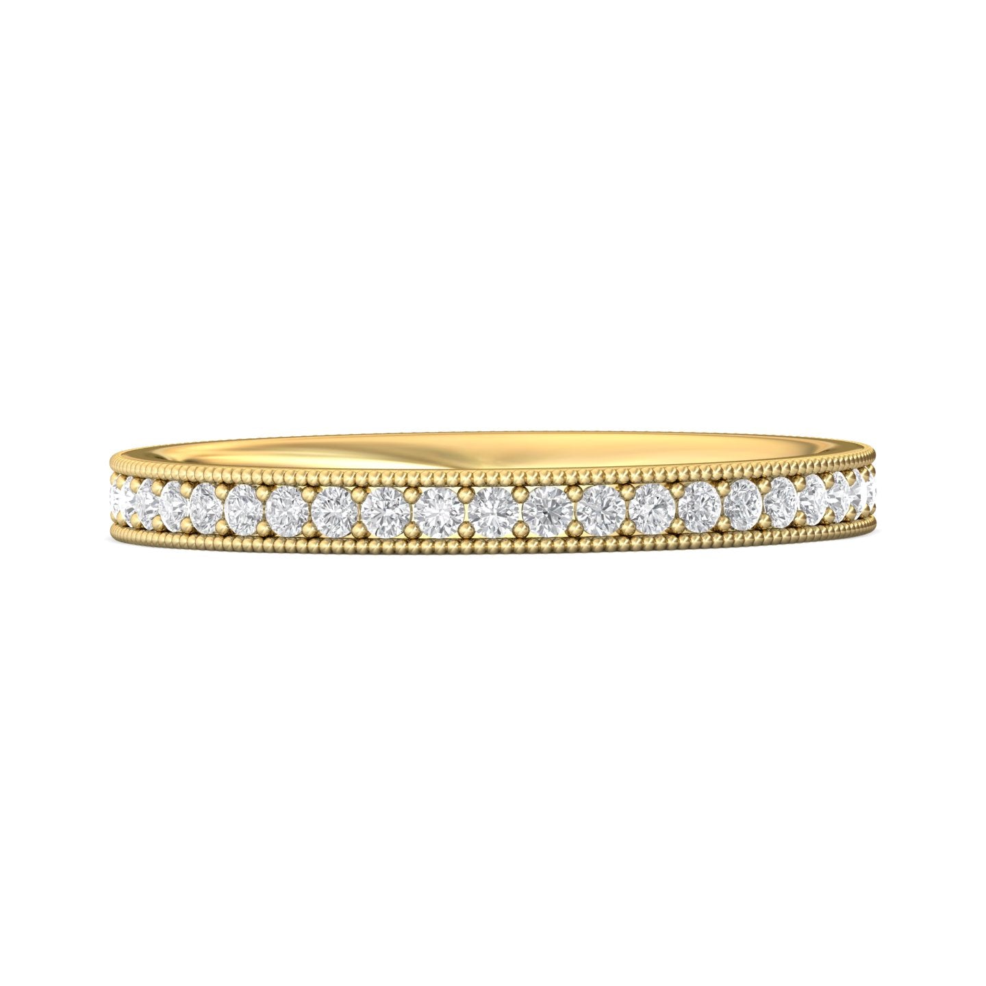 14K Gold Yellow Micropave Wedding Band from the Micropave collection - DWBFM1-.50_14KY_Prm_H-I_SI1
