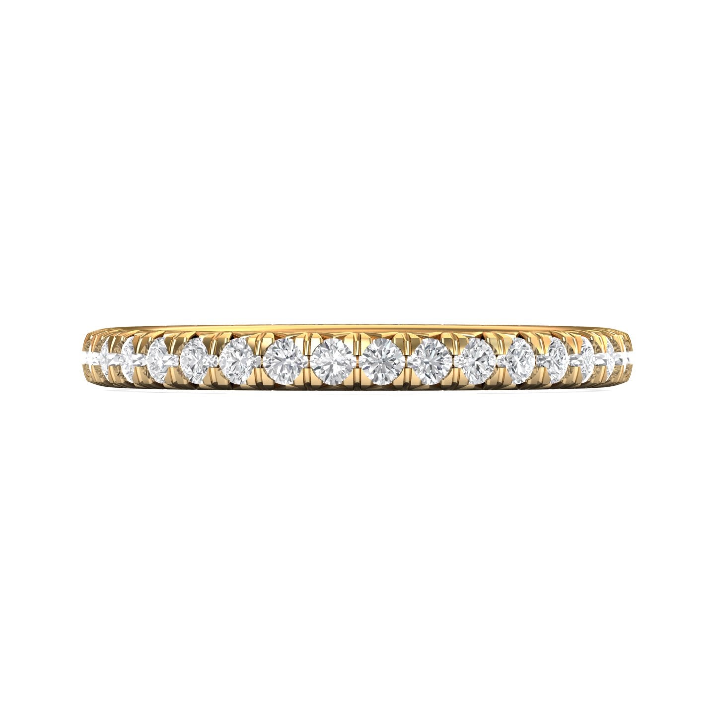 18K Gold Yellow Micropave Wedding Band from the Micropave collection - DWBFM8-.75_18KY_Prm_H-I_SI1