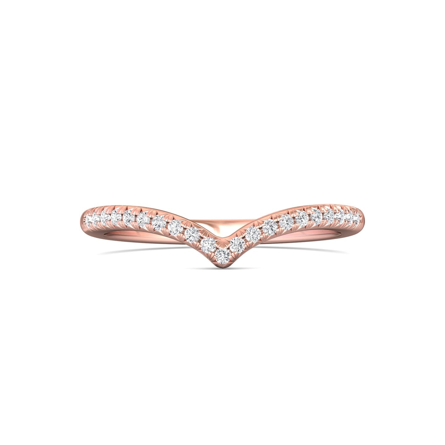 18K Gold Pink Micropave Wedding Band from the Micropave collection - DWBM11-.15_18KP_Prm_H-I_SI1