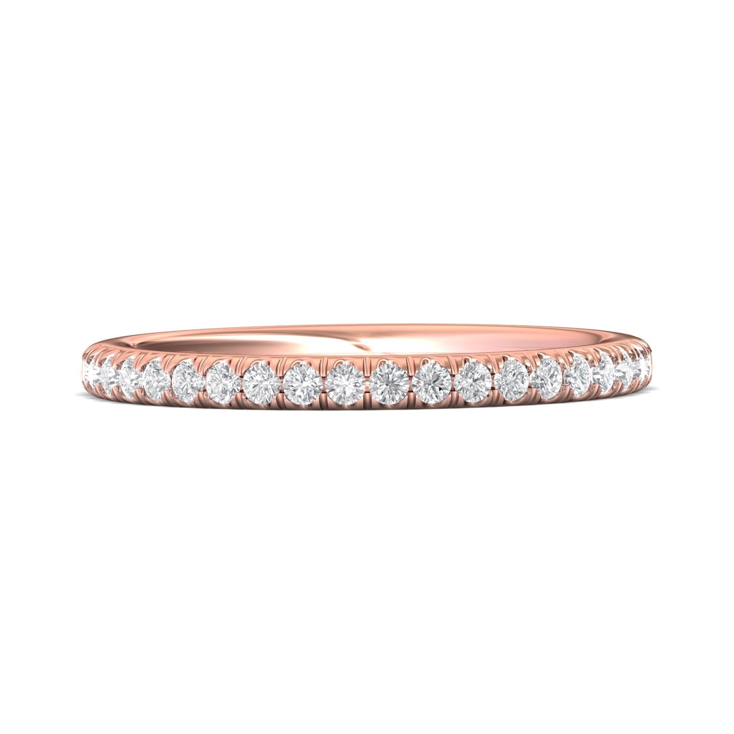 14K Gold Pink Micropave Wedding Band from the Micropave collection - DWBM18S_14KP_Prm_H-I_SI1
