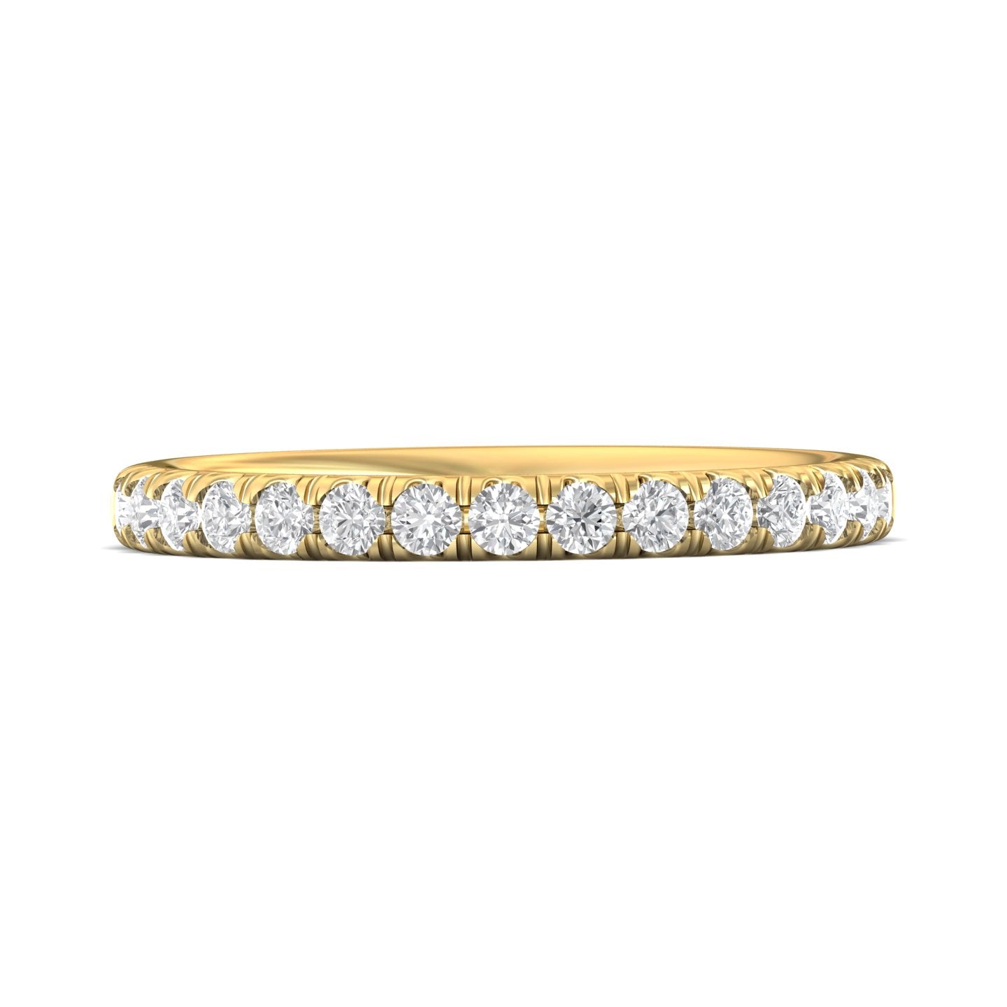 18K Gold Yellow Micropave Wedding Band from the Micropave collection - DWBM4-.50_18KY_Prm_H-I_SI1