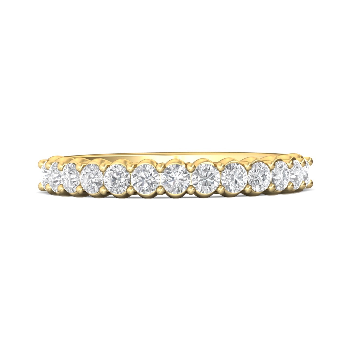 18K Gold Yellow Channel/Shared Prong Wedding Band from the Channel/Shared Prong collection - DWBSP03XSWB_18KY_Prm_H-I_SI1
