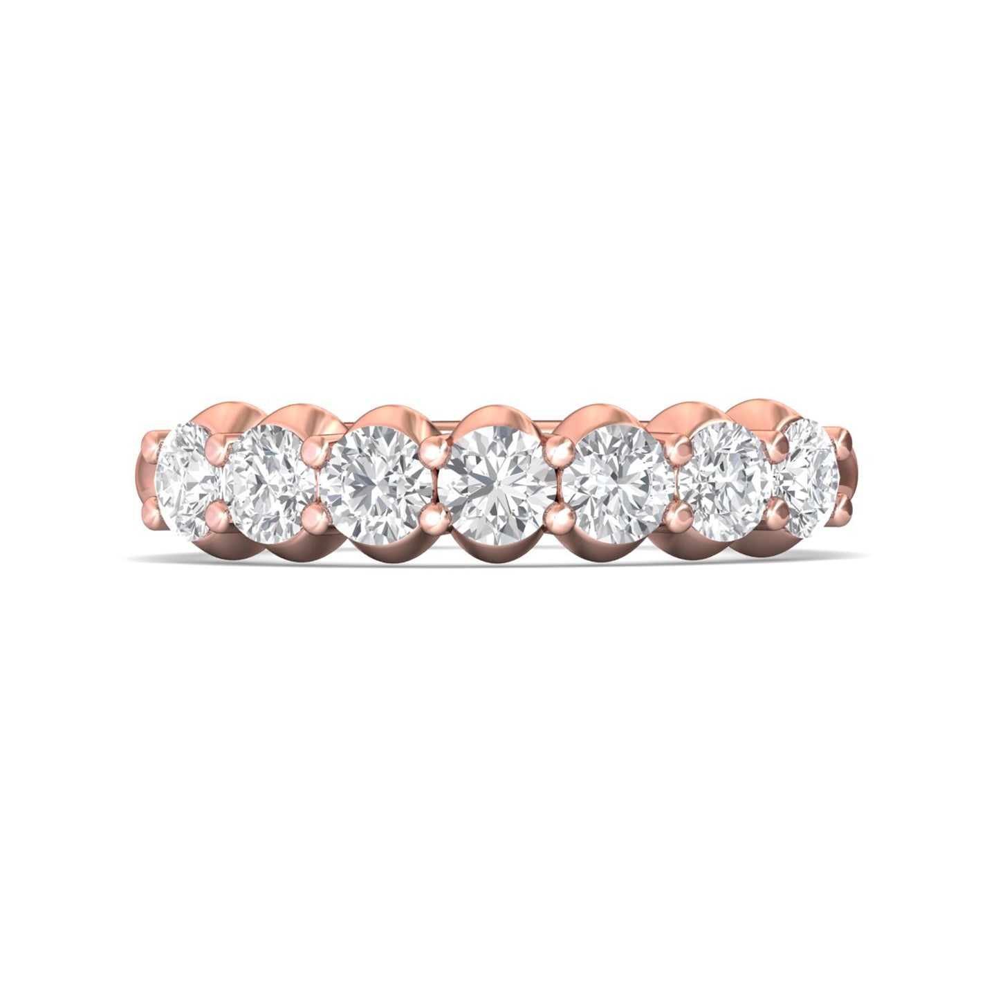 18K Gold Pink Channel/Shared Prong Wedding Band from the Channel/Shared Prong collection - DWBSP2-.75_18KP_Prm_H-I_SI1