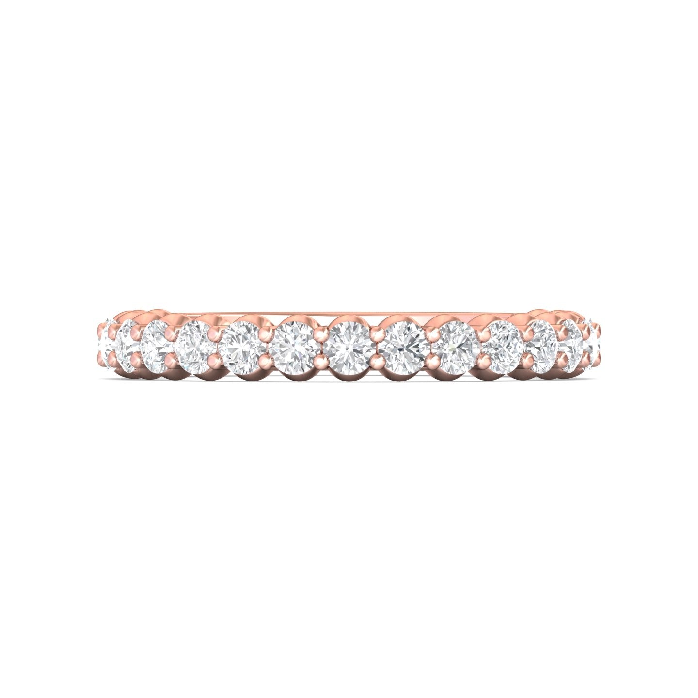 18K Gold Pink Channel/Shared Prong Wedding Band from the Channel/Shared Prong collection - DWBSP3-.50-1_18KP_Prm_H-I_SI1
