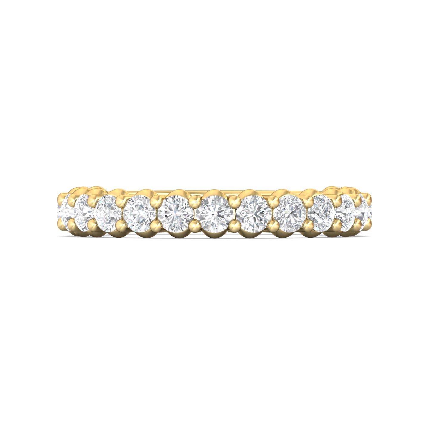 14K Gold Yellow Channel/Shared Prong Wedding Band from the Channel/Shared Prong collection - DWBSP3-.75-1_14KY_Prm_H-I_SI1