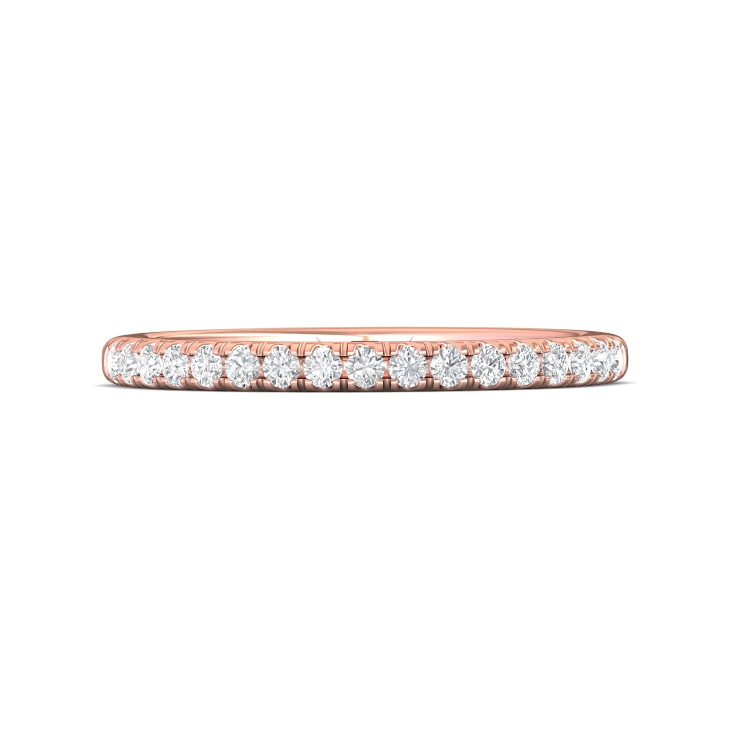 14K Gold Pink Micropave Wedding Band from the Micropave collection - DWBT03PC_14KP_Prm_H-I_SI1