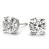 14K White Gold Diamond Stud Earrings
