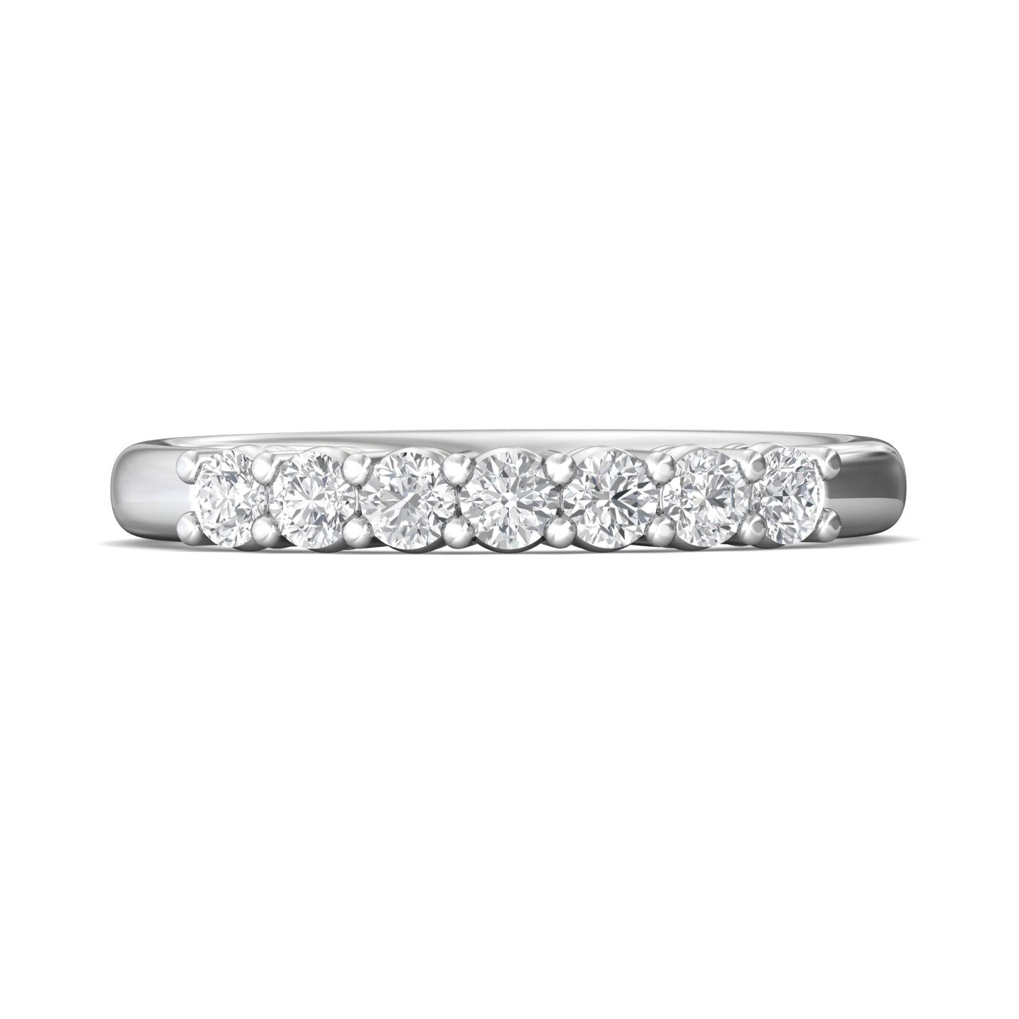 Platinum White Channel/Shared Prong Wedding Band from the Channel/Shared Prong collection - SPWBAR7-.75_PlatW_Prm_H-I_SI1