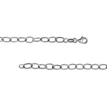 Sterling Silver 4.85mm Oxidized Twisted Oval Link PSL