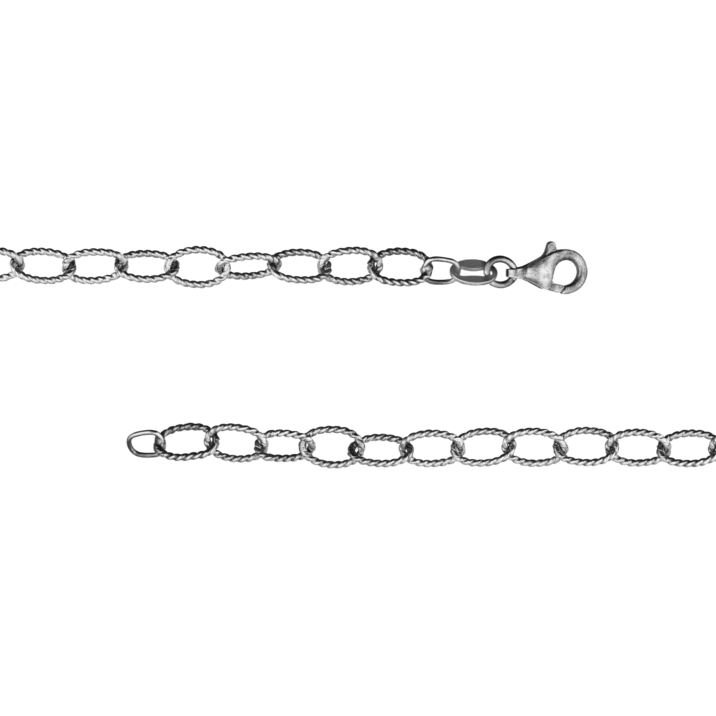 Sterling Silver 4.85mm Oxidized Twisted Oval Link PSL