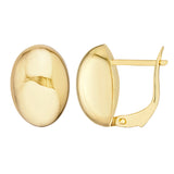 Oval Polished Button Omega Earrings