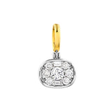 7/8tcw Diamond Horizontal Oval Pendant
