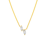 3/8tcw Marquise & Round Pendant Necklace