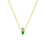Tsavorite & Aqua Cluster Necklace
