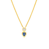Diamond & Sapphire Duo Bezel Necklace